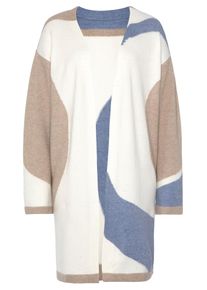 Lascana Dames Gebreid vest beige / crème / blauw XS