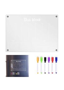 Clear Dry Erase Board For Fridge Acrylic Dry Erase Board For Refrigerator Magnetic Fridge Magnet Reusable Dry Erase Board For