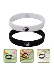 Tai Chi Bracelet Women Silicone Yin Yang Rubber Wristbands Jewelry Bracelets Men’s