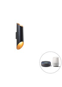 Qazqa Smart wandlamp zwart 9,6 cm incl. 2 Wifi GU10 - Organo
