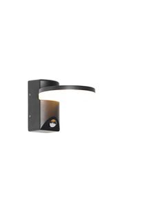 Qazqa Kültéri fali lámpa fekete, LED IP54 mozgásérzékelővel - Esmee
