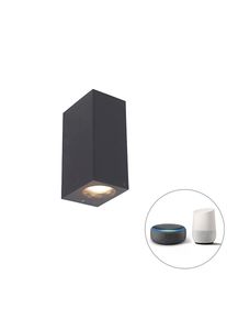 Qazqa Smart wandlamp grijs van kunststof Incl. 2 Wifi GU10 - Baleno