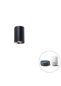 Qazqa Smart ronde wandlamp zwart incl. Wifi GU10 - Sabbir