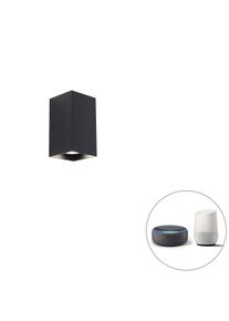 Qazqa Smart vierkante wandlamp zwart incl. Wifi GU10 - Sabbir