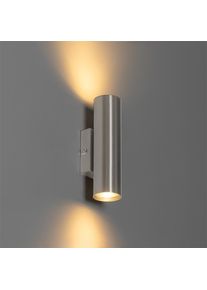 Qazqa Moderne wandlamp staal 2-lichts - Jeana