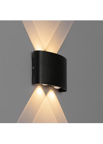 Qazqa Buiten wandlamp zwart incl. LED 4-lichts IP54 - Silly