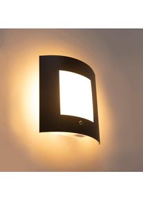 Qazqa Buiten wandlamp antraciet IP44 schemersensor - Emmerald