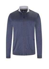 Plus size : Ragman, Sweat jacket in cotton mix, extra long in a Navy Blue