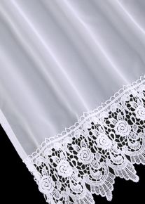 bonprix Függöny horgolt szegéllyel és újrahasznosított poliészterrel (1 db) fehér Mag./Sz.: 100/300 cm