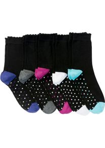 bonprix Skarpetki damskie (5 par), bawełna organiczna czarny 35-38