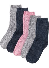 bonprix Ciepłe skarpety frotte (5 par), bawełna organiczna niebieski 39-42