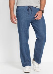 bonprix Pantalón de algodón con cintura elástica azul 40