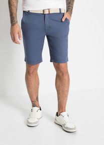 bonprix Bermudas estilo chino elásticas, con cinturón, regular fit azul 48