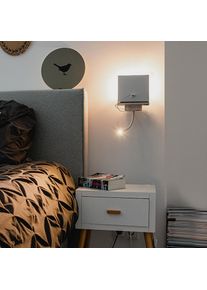 Qazqa Moderne wandlamp wit met USB en flexarm - Flero