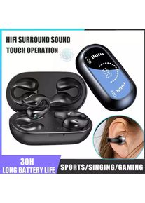 2023 New Bone Conduction Earphone Bluetooth 5.2 Ear Clip On Ear Earring Wireless Headphones Sports Headsets Ear Hook With Mic