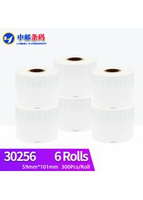 6 Rolls Dymo Compatible 30256 White Label 59mm*101mm 300Pcs/Roll Compatible for LabelWriter 450Turbo Printer Seiko SLP 440 450