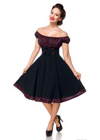 Belsira Schulterfreies Swing-Kleid Kleid schwarz/rot