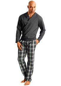 H.I.S. H.I.S Pyjama Herren grau / grün Größe S