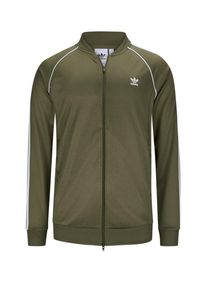 Plus size : Adidas, Sweatjacket with embroidered logos in a Olive