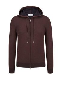 Plus size : Gran Sasso, Hooded cardigan in merino wool in a Brown