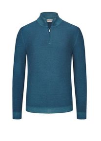 Plus size : Gran Sasso, Troyer in moss stitch knit, virgin wool in a Petrol