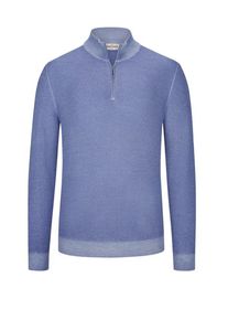 Plus size : Gran Sasso, Troyer in moss stitch knit, virgin wool in a Light Blue