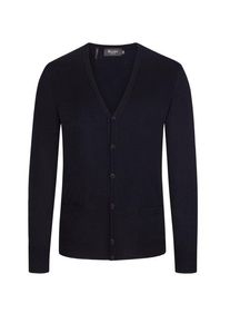 Plus size : Maerz, Cardigan made of merino wool, buttoned in a Navy Blue