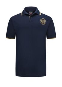 Paul & Shark plussize: Nadměrná velikost: Paul & Shark, Koszulki polo z kontrastowymi, złotymi detalami Granatowy