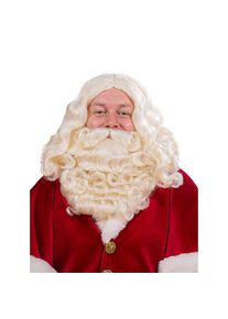 Weißblonder Weihnachtsmannbart & Perücke Deluxe