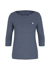 Tom Tailor Damen Gestreiftes Shirt, blau, Streifenmuster, Gr. L, baumwolle