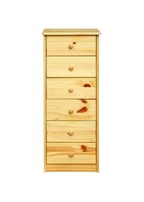 Möbilia Möbilia Cómoda | 3 cajones | madera maciza de pino | AN 43 x F 35 x AL 57 cm | lacada natural