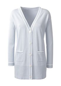 Heine Dames Gebreid vest lichtblauw / wit XS