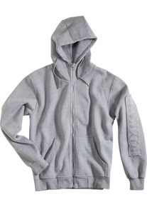 Rokker Logo, zip hoodie unisex , color: Light Grey , size: XXL