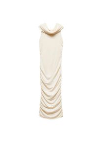 Mango Abendkleid 'Shirred' Damen ecru Größe 40