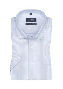 Tom Rusborg OF COPENHAGEN Plus size : Tom Rusborg, Non-iron short-sleeved shirt with striped pattern in a Light Blue