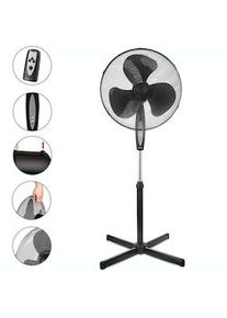 Briebe FN122397 Ventilatore a Piantana, Silenzioso, Telecomando, Timer fino a 7,5 Ore Regolabile, Nero, 45W