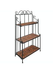 TecTake Estantería de metal con 3 estantes de mosaico - terracota - 402770