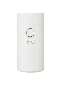 ADLER AD4446-WS Molinillo Café Eléctrico Especias, Semillas, Capacidad 75g Cuchillas Acero Inox. Tapa Hermética, Blanco, 150W
