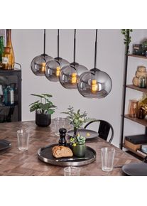 hofstein Apedo Hanger - Glas Rookkleurig, 4-lichts