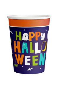 Amscan 8 kolorowych kubków papierowych Happy Halloween