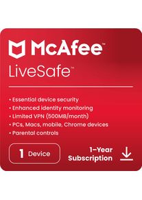 Acer McAfee LiveSafe - 1 apparaat - abonnement voor 1 jaar