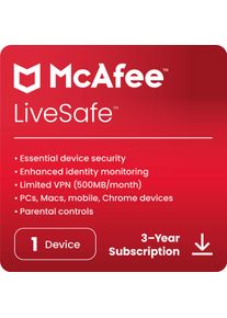 Acer McAfee LiveSafe - 1 apparaat - abonnement voor 3 jaar