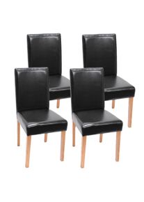 4er-Set Esszimmerstuhl Stuhl Küchenstuhl Littau MVG-zertifiziert ~ Kunstleder, schwarz helle Beine