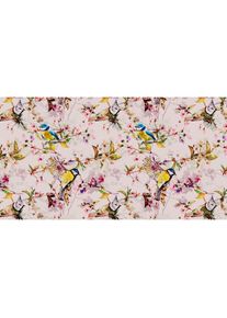 A.S. Création Papier peint panoramique rose et jaune romantique | Tapisserie panoramique pour chambre de fille | Papier peint panoramique à motif oiseaux et fleurs