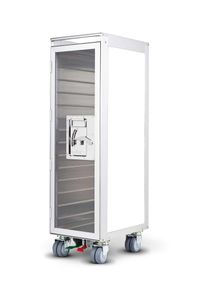Onecolor Chariot d'avion blanc avec porte transparente Bordbar