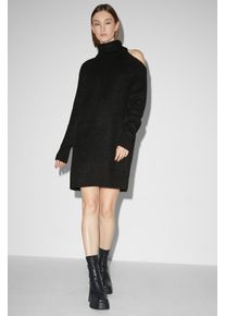 C&A Clockhouse-Strickkleid mit Cut-Out, Schwarz, Taille: XS