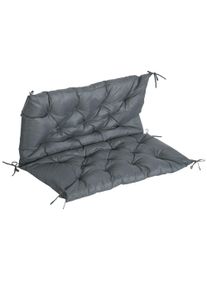 Outsunny Bench Cushion 2-Seater with Back Ties Waterproof Dark Grey 98x100 cm | Aosom Ireland