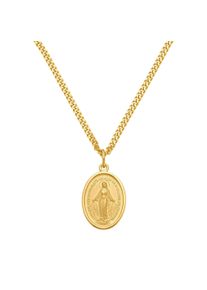 IDENTIM Collana da uomo Madonna Ciondolo Mary Argento 925 Placcato oro 18 carati
