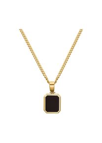 IDENTIM Collana da uomo con piatto ottagonale e ciondolo in onice 585 oro