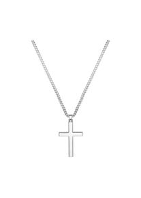 IDENTIM Collana da uomo con ciondolo a croce in argento massiccio 925 lucidato
